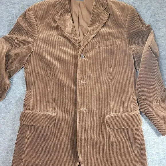 Vintage Polo Ralph Lauren Men's Size M BrownCorduroy 3/2 Roll Jacket Lined